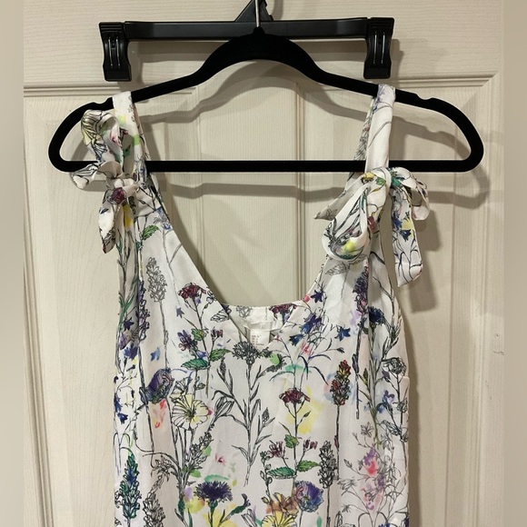 H&M Butterfly Flowy Midi Dress Shoulder Tie Detail - Picture 3 of 3